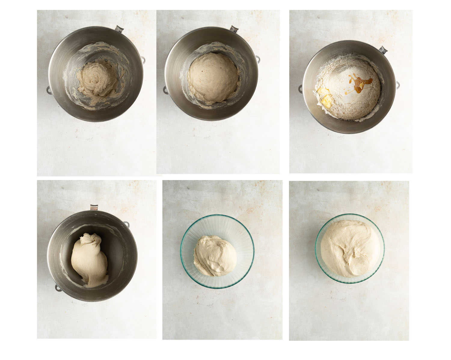 Process images for making semmel dough.