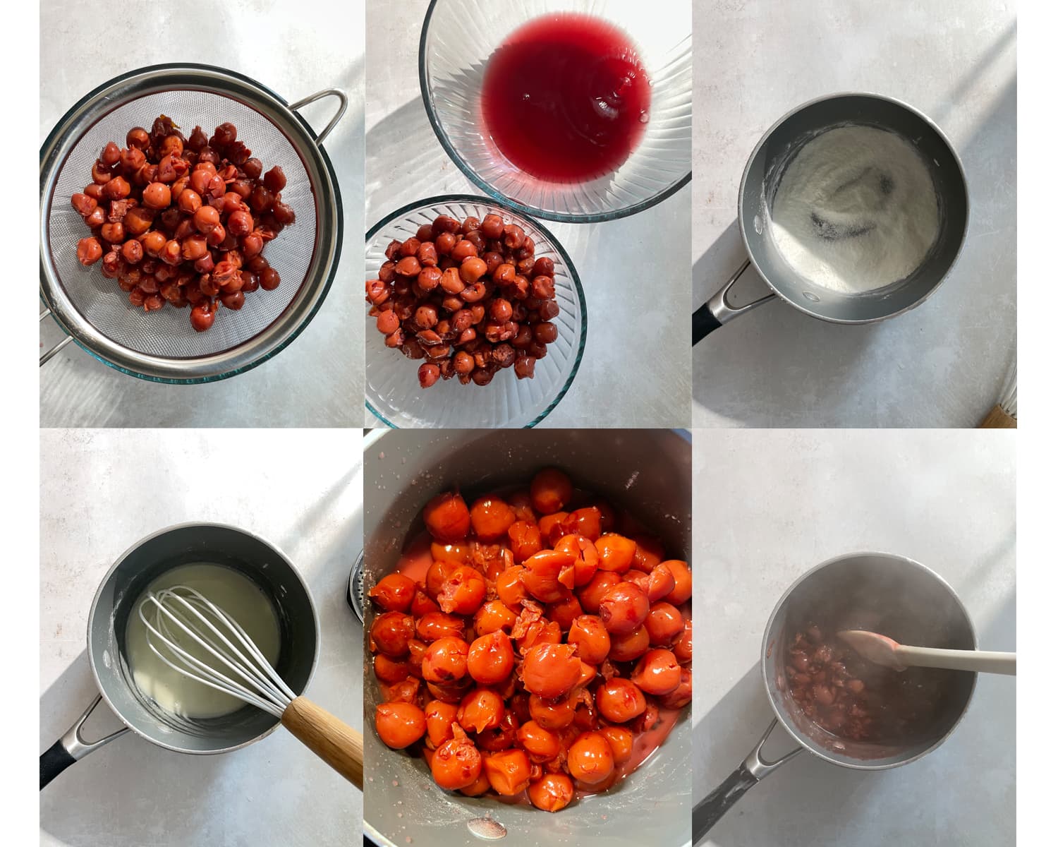 How to make the tart cherry filling for cherry filled spiced doughnuts.