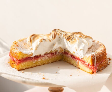 Rhubarb Meringue Cake