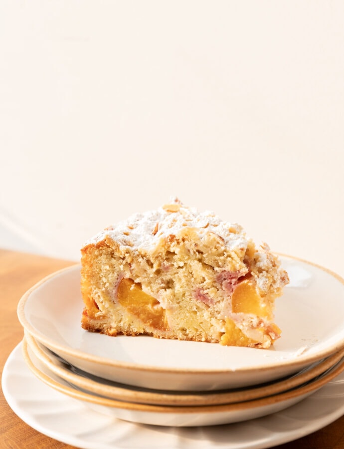 Peach Cake with Oat Streusel