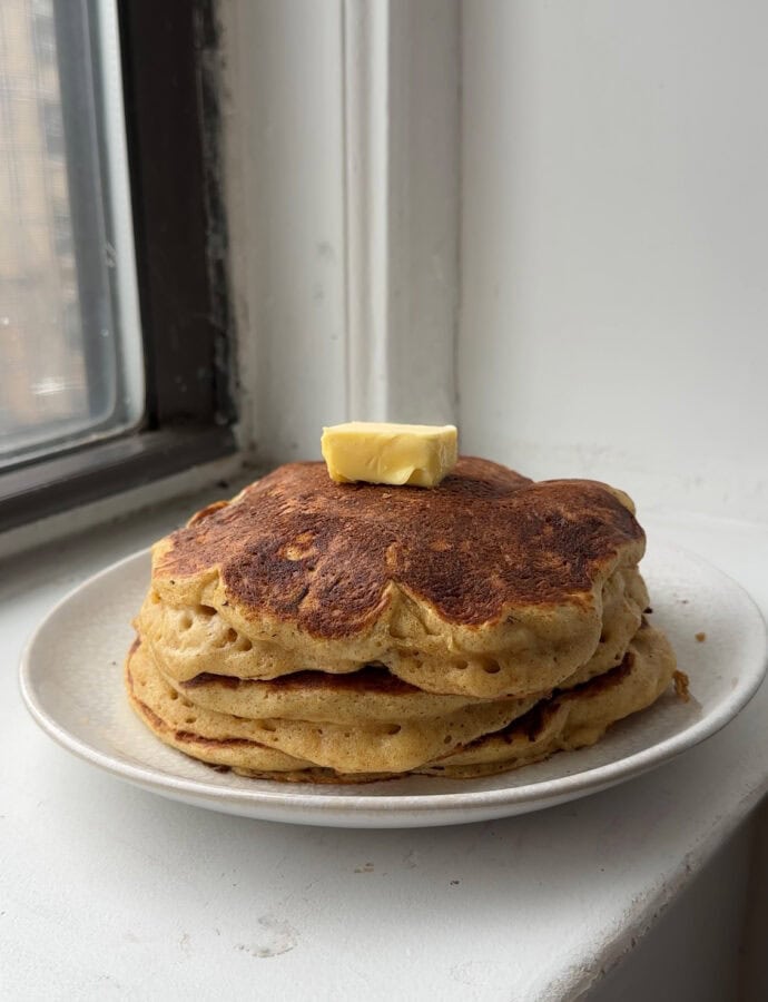 Banana Walnut Buttermilk Pancakes