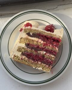 Hazelnut Raspberry Cake • Red Currant Bakery