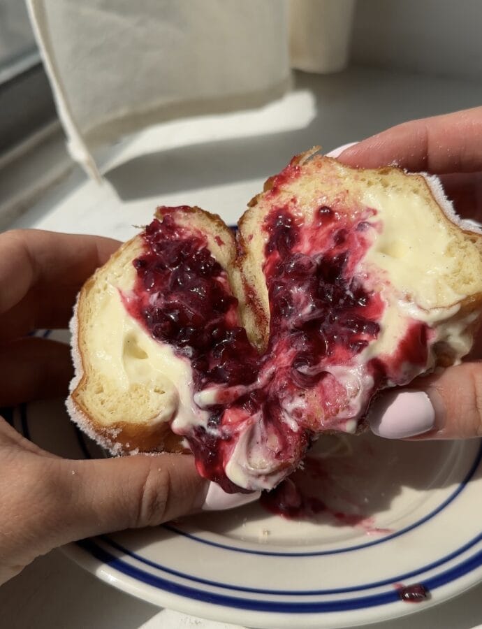Custard Cream and Jam Doughnuts
