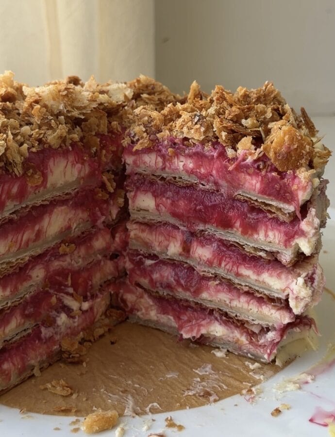 Rhubarb Napoleon Cake