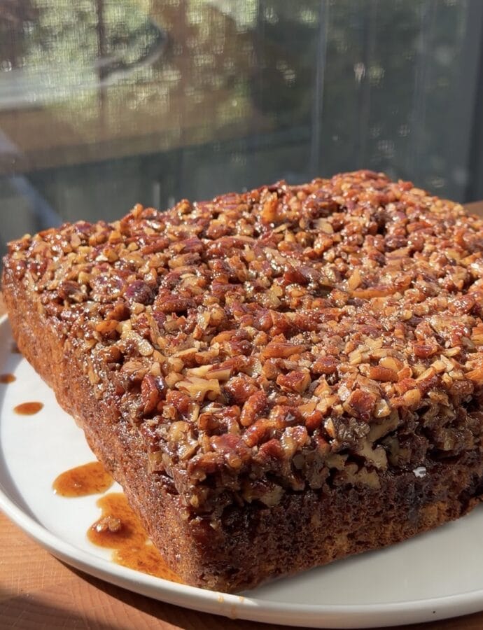Banana Bread Pecan Upside Down Cake